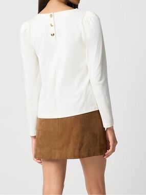J. Crew Puff-sleeve button-back top for women 
Cream Button-Back Long Sleeve Top